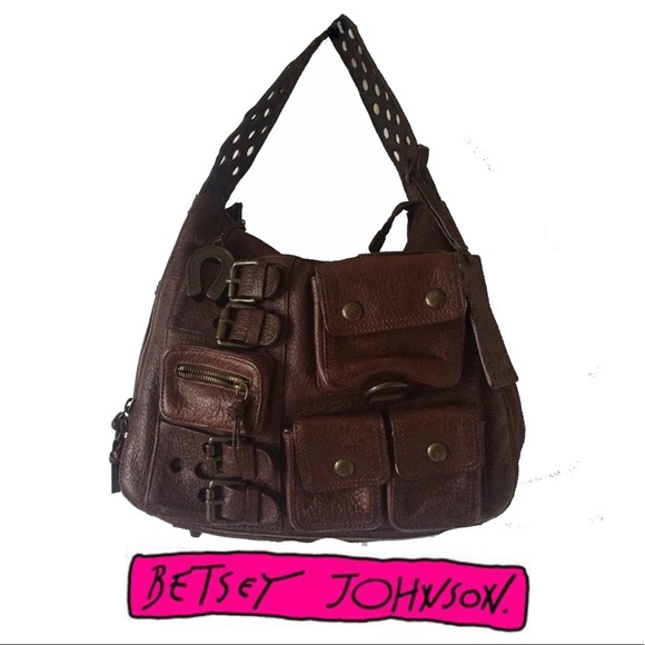 Betsey Johnson Handbags - Betsey Johnson Boho Tooled Leather Hobo Bag